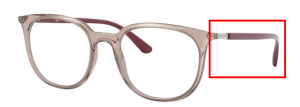 Patillas originales Ray-Ban RB7190, color 8083 · Transparente gris