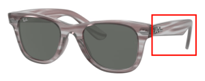 Patillas originales Ray-Ban RB9066S Junior Wayfarer, color 7074 · Stripped gris