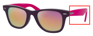 Patillas originales Ray-Ban RB9066S Junior Wayfarer, color 7021 · Violeta