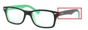 Patillas originales Ray-Ban RB1531 Vista Junior, color 3764 · Negro sobre verde transparente