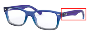 Patillas originales Ray-Ban RB1531 Vista Junior, color 3647 · Azul degradado iridescent gris