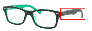Patillas originales Ray-Ban RB1531 Vista Junior, color 3841 · Verde sobre transparente verde