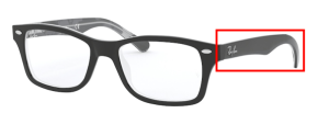 Patillas originales Ray-Ban RB1531 Vista Junior, color 3803 · Negro sobre texture gris negro