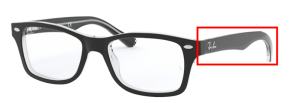 Patillas originales Ray-Ban RB1531 Vista Junior, color 3529 · Negro sobre transparente