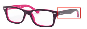 Patillas originales Ray-Ban RB1531 Vista Junior, color 3702 · Violeta sobre fucsia