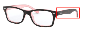 Patillas originales Ray-Ban RB1531 Vista Junior, color 3580 · Habana sobre opal rosa