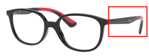 Patillas originales Ray-Ban RB1598 Vista Junior, color 3831 · Negro