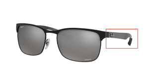 Patillas originales Ray-Ban RB8319CH, color 186 · Negro/negro mate