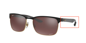 Patillas originales Ray-Ban RB8319CH, color 9076 · Negro mate sobre arista