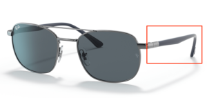 Patillas originales Ray-Ban RB3670, color 004 · Gunmetal