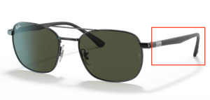Patillas originales Ray-Ban RB3670, color 002 · Negro