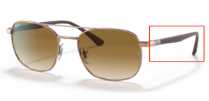 Patillas originales Ray-Ban RB3670, color 9035 · Cobre