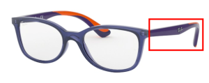 Patillas originales Ray-Ban RB1586 Vista Junior, color 3775 · Transparente azul