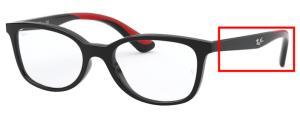 Patillas originales Ray-Ban RB1586 Vista Junior, color 3831 · Negro