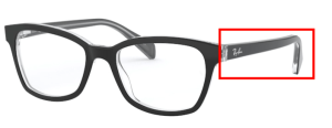 Patillas originales Ray-Ban RB1591 Vista Junior, color 3529 · Negro sobre transparente
