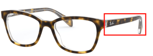 Patillas originales Ray-Ban RB1591 Vista Junior, color 3805 · Habana sobre transparente