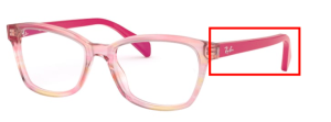 Patillas originales Ray-Ban RB1591 Vista Junior, color 3806 · Fuxia rayado multicolor