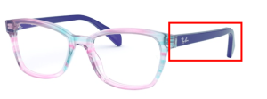 Patillas originales Ray-Ban RB1591 Vista Junior, color 3807 · Violeta rayado multicolor