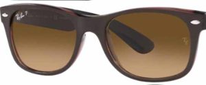 Lentes originales Ray-Ban RB2132 New Wayfarer, color M2 · Polarizado marrón degradado