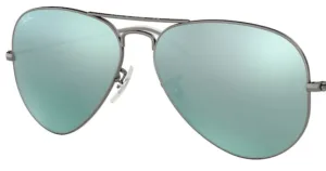 Lentes originales Ray-Ban RB3025 Aviador Piloto, color 30 · Verde claro espejo total plata