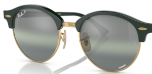Lentes originales Ray-Ban RB4246 Clubround, color 1368G4 · Verde sobre oro
