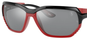 Cristales originales Ray-Ban RB4366M Ferrari, color 6G · Gris espejo plata · plástico