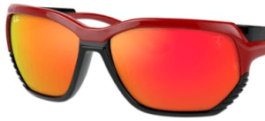 Cristales originales Ray-Ban RB4366M Ferrari, color 6Q · Rojo espejo · plástico