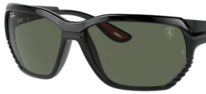 Cristales originales Ray-Ban RB4366M Ferrari, color 71 · Verde oscuro · plástico