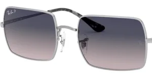 Cristales originales Ray-Ban RB1969 Rectangle, color 78 · Azul degraded gris polarizado