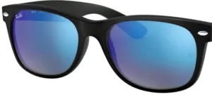 Lentes originales Ray-Ban RB2132 New Wayfarer, color 17 · Azul flash espejo