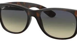 Lentes originales Ray-Ban RB2132 New Wayfarer, color 76 · Azul degradado polarizado verde