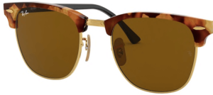 Lentes originales Ray-Ban RB3016 Clubmaster, color B15 · Marrón