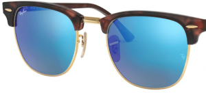 Lentes originales Ray-Ban RB3016 Clubmaster, color 17 · Azul flash espejo