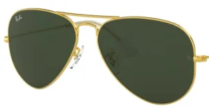 Lentes originales Ray-Ban RB3025 Aviador Piloto, color G15 · Verde clásico