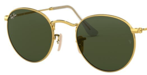 Lentes originales Ray-Ban RB3447 Round Metal, color G15 · Verde clásico