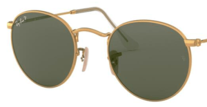 Lentes originales Ray-Ban RB3447 Round Metal, color 58 · Verde polarizado