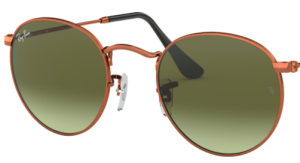 Lentes originales Ray-Ban RB3447 Round Metal, color A6 · Marrón degradado verde