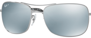 Lentes originales Ray-Ban RB3515, color Y4 · Verde espejo plata polarizado · plástico