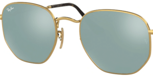 Lentes originales Ray-Ban RB3548N Hexagonal, color 30 · Verde claro espejo total plata