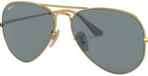 Lentes originales Ray-Ban RB3689 Aviator Metal II, color S2 · Polarizado azul