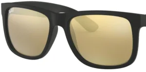 Lentes originales Ray-Ban RB4165 Justin, color 5A · Marrón espejo total oro · plástico