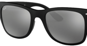 Lentes originales Ray-Ban RB4195 Wayfarer Liteforce, color 88 · Gris plata espejo · plástico