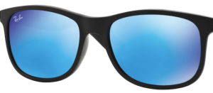 Lentes originales Ray-Ban RB4202 Andy, color 55 · Total azul espejo · plástico