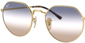 Lentes originales Ray-Ban RB3565 Jack, color GD · Transparente degradado azul degradado marrón