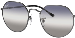 Lentes originales Ray-Ban RB3565 Jack, color GF · Transparente degradado azul degradado gris