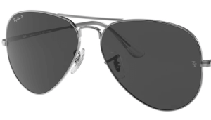 Lentes originales Ray-Ban RB3689 Aviator Metal II, color 48 · Negro polarizado