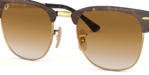 Lentes originales Ray-Ban RB3716 Clubmaster Metal, color 51 · Marrón claro degradado