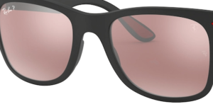 Lentes originales Ray-Ban RB4195M Ferrari, color H2 · Espejo plata chromance polarizado · plástico