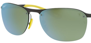 Cristales originales Ray-Ban RB4302M Ferrari, color H1 · Verde espejo plata polarizado · plástico