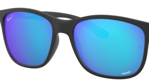 Lentes originales Ray-Ban RB4330CH Chromance, color A1 · Flash azul espejo chromance polarizado · plástico